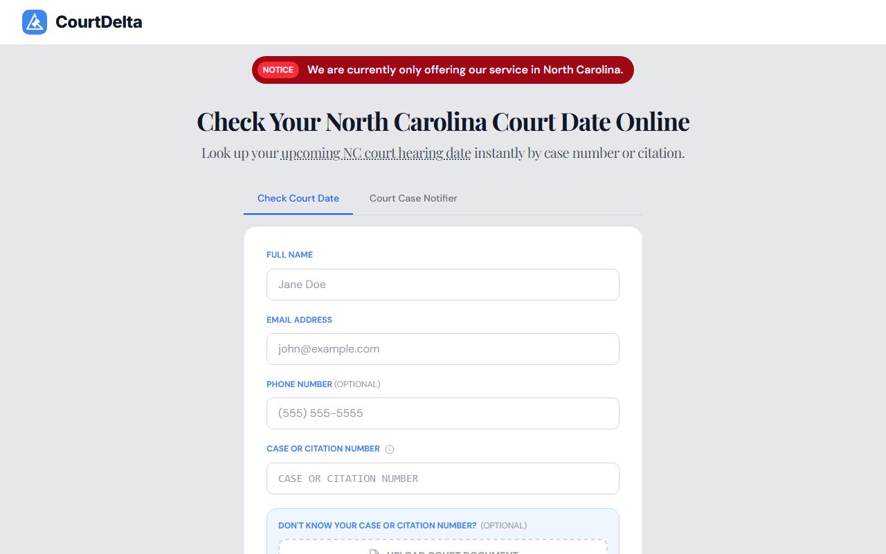 Tyrrell County court dockets find court date search