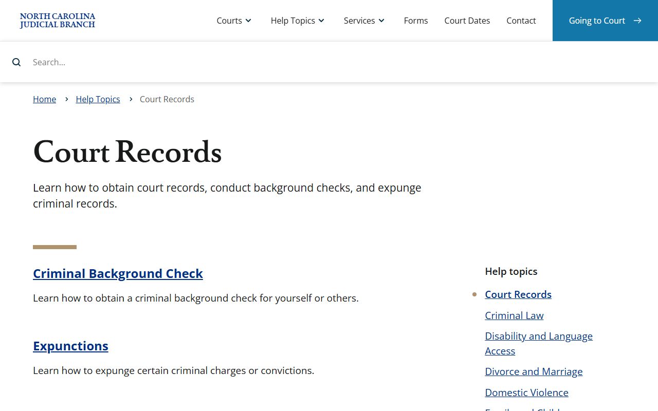 Tyrrell County court records help topic