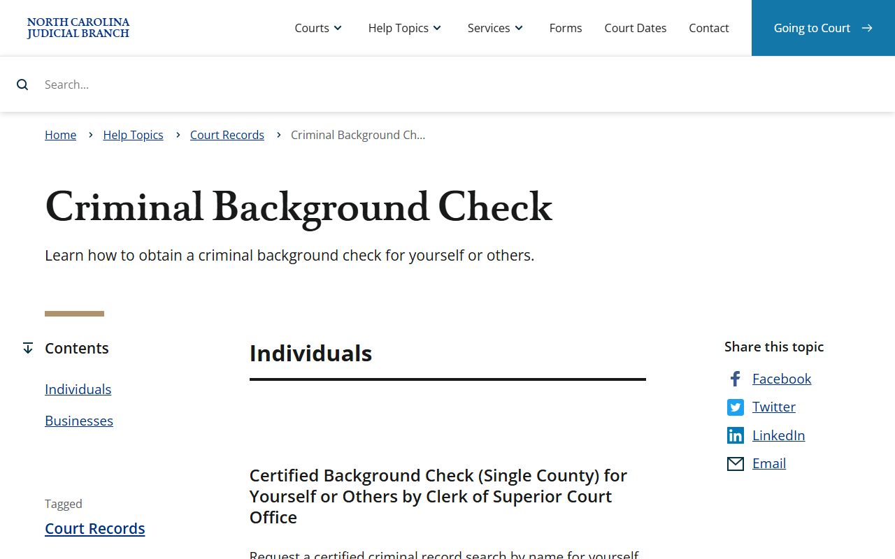 Tyrrell County court records criminal background check instructions