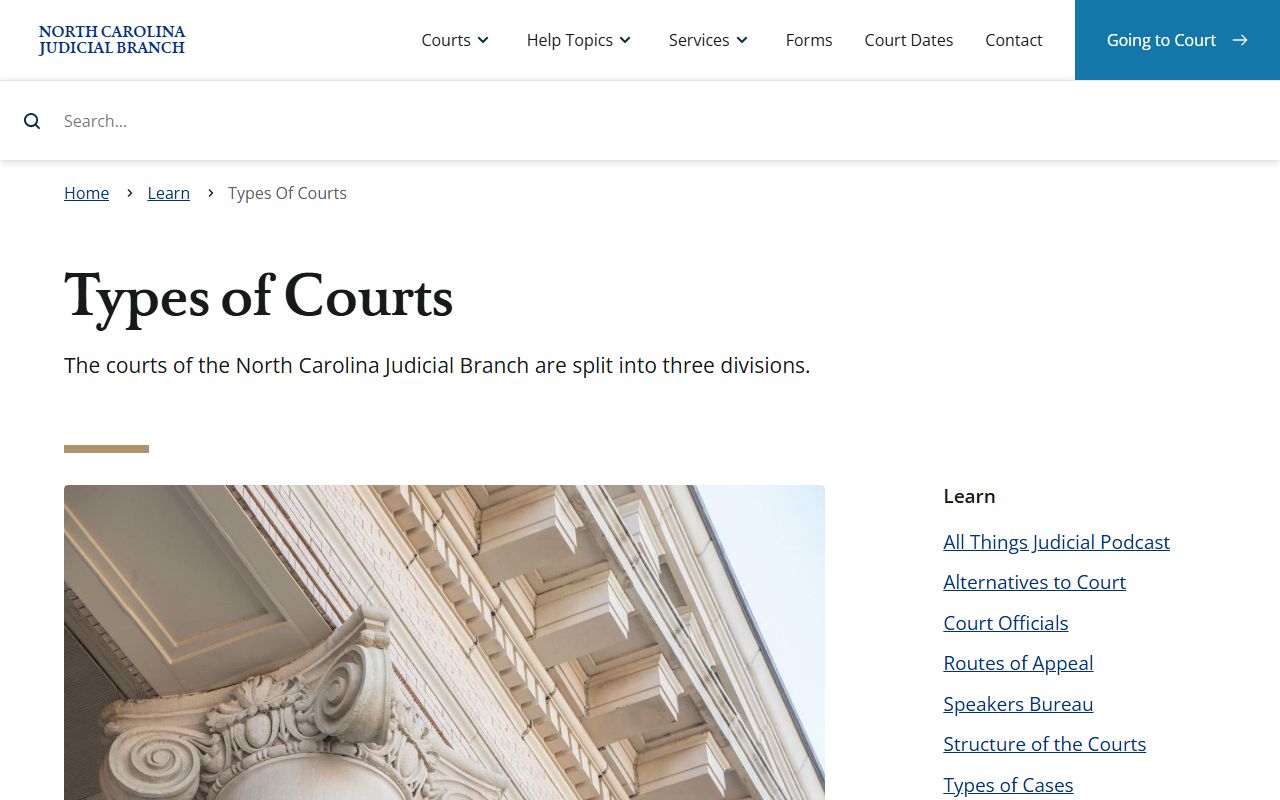 Tyrrell County court record types in North Carolina courts