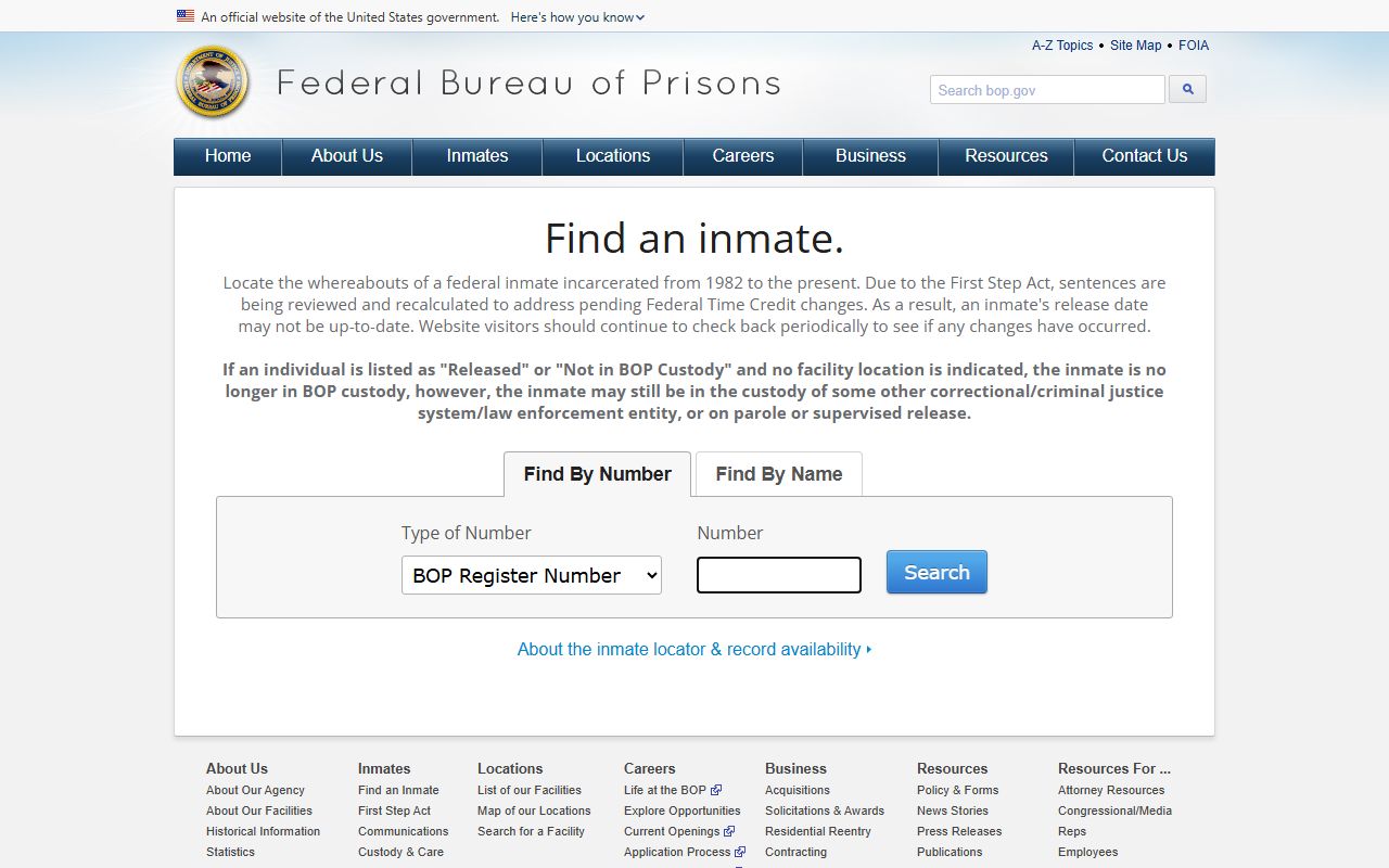 Tyrrell County inmate records Federal Bureau of Prisons inmate locator source