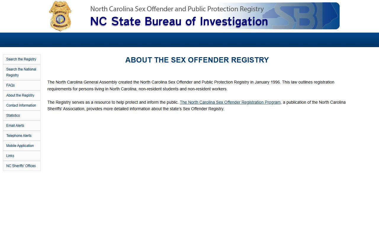 Tyrrell County inmate records North Carolina sex offender registry about source