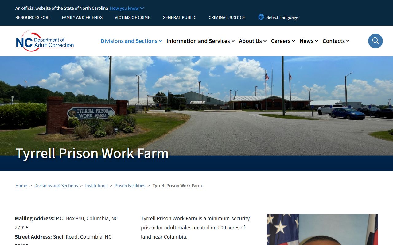 Tyrrell County inmate records Tyrrell Prison Work Farm source