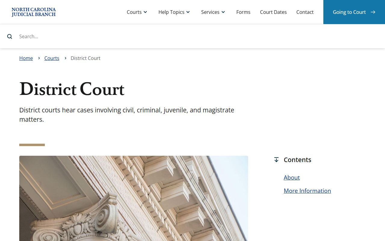 Tyrrell County traffic court records North Carolina District Court source