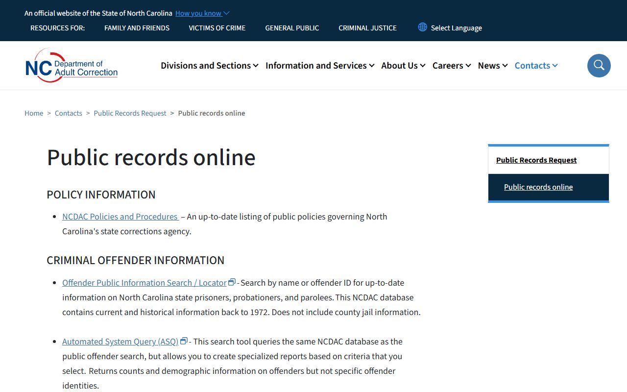 Tyrrell County warrant records NC DAC public records source